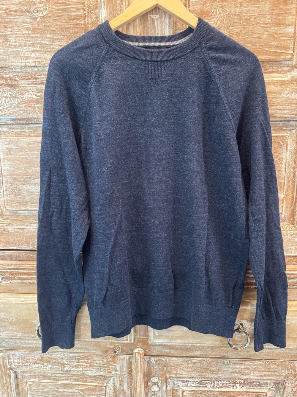 Banana Republic 100% Organic Cotton Crewneck Sweater Navy Classic Lightweight
